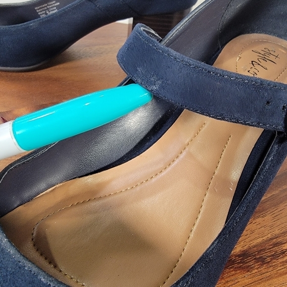 Style & Co Blue Faux Suede Mary Jane heels Size 9.5 - Picture 14 of 17